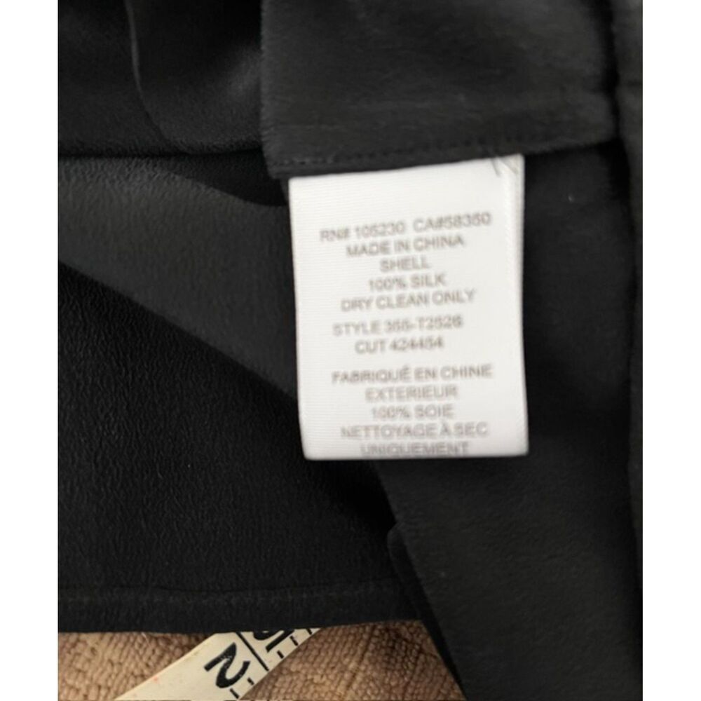NWT SZ L Joie 'Adorlee' Black Silk Cold-Shoulder Top Flutter Sleeves & Pleating - Picture 7 of 8